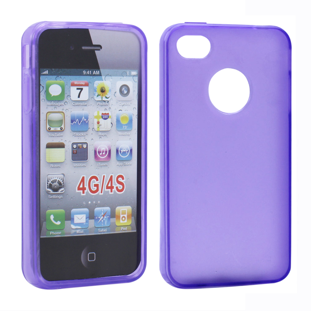 iPHONE 4S 4 TPU Gel Case (Purple)